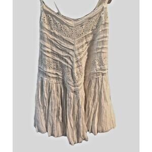 Intimately Free People Boho Cream Swing Lace Eyelet Sleeveless Dress Size L